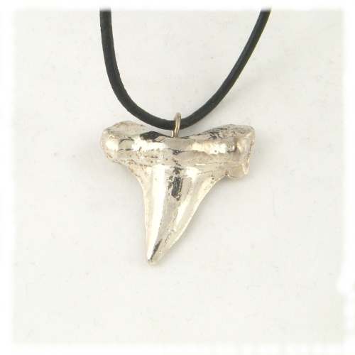 Silver large shark tooth pendant